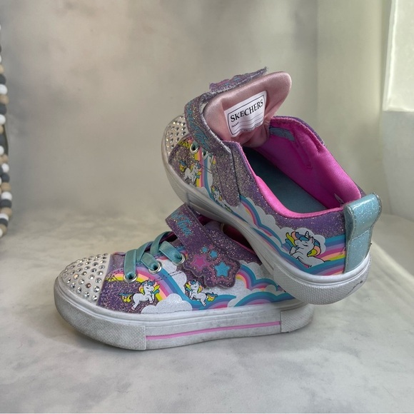Sketchers Twinkle Toes: Twinkle Sparks - Jumpin' Clouds Purple/Pink toddler 9 - Picture 7 of 9